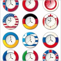 Vector Clock with Different National Flags