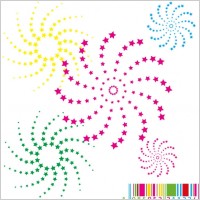 vector color bar rotating stars