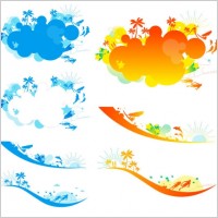 vector colorful beach