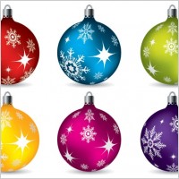 vector colorful christmas balls hanging