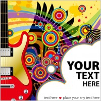 vector colorful wings guitar music