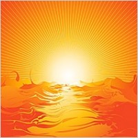 vector cool sea sunset