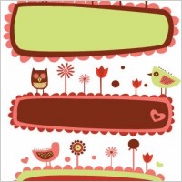 Vector Cute Bird and Flower Banners