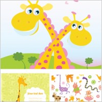vector cute handpainted animals