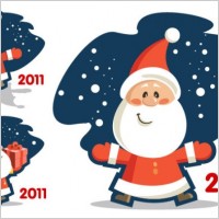 vector cute santa claus 2011