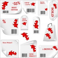 vector elements of discount sales fall