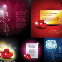 vector elements of romantic love cards