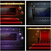 vector elements of the fashion festival stage