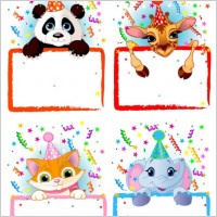vector festive bulletin board animals