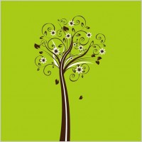 Vector Floral Tree