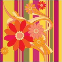 Vector Flower with Color Background