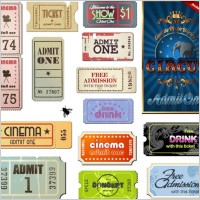 vector foreign nostalgic movie ticket