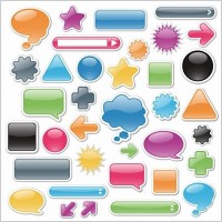 Vector Glossy Web Elements for Design