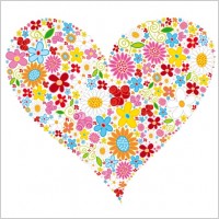 

								Vector Heart Flowers							