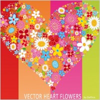 Vector Heart Flowers