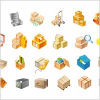 vector icon of the two cardboard boxes