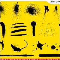 Vector Ink and Paint Splatters