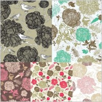 vector line drawing fashion flowers background