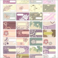 vector line drawing flowers cards theme