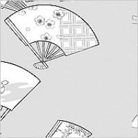 Vector line drawing of flowers-42(Fan, cherry, plum blossom, classical background patterns)