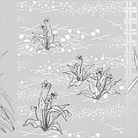 Vector line drawing of flowers-48(Flowers and grass)