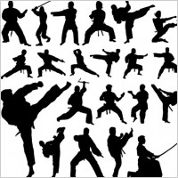 Vector Martial Arts Silhouettes