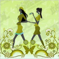 Vector material girl friendship