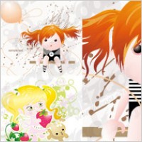 Vector material lovely illustrations of children 4