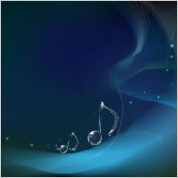Vector Musical Notes on Wave Background