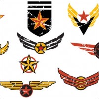 vector nostalgic flight badge