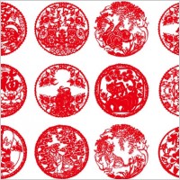 vector of traditional chinese paper-cut tiger