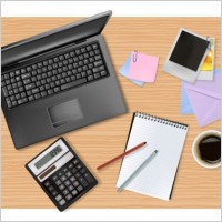 vector office desktop
