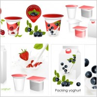 vector packaging fruit and milk