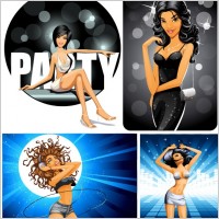 vector party girl