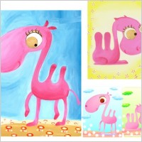 vector pink camel