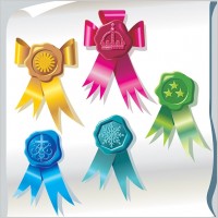 vector ribbon badges