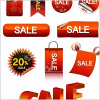 vector sale discount tag button