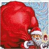 vector santa claus gifts