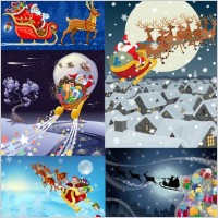 vector santa claus gifts