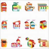 Vector Shop Building Icon Set
