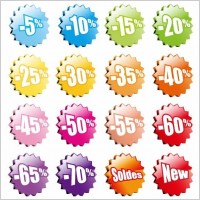 Vector Stars for Percent Discount Sale