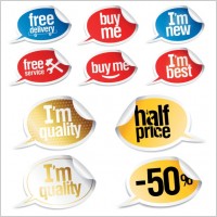 vector stickers dialogue bubbles