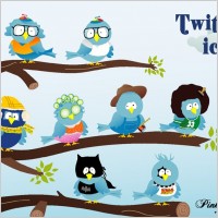 Vector Twitter icon set
