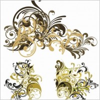 Vector Vintage Floral Design Elements