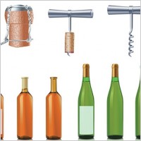 Vector Wine And Champagne Bottles