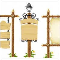 vector wooden bulletin board lights