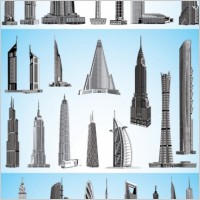 vector world famous highrise buildings