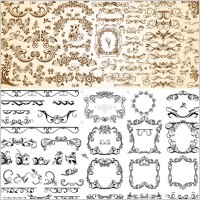 very useful set of europeanstyle pattern vector