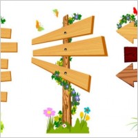 vine wood signs vector