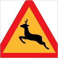 Warning Deer Road Sign clip art